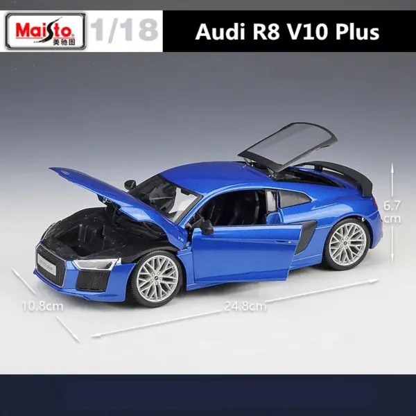 1:18 Scale Audi R8 V10 Plus Diecast Model - Image 5