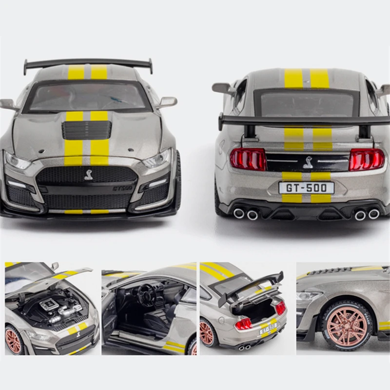 1:32 Ford Mustang Shelby GT500 Green Diecast Model 5 1:32 Ford Mustang Shelby GT500 Green Diecast Model - Image 5