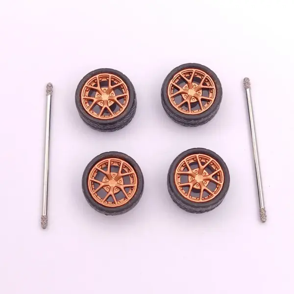 Custom 1:64 Scale Model Car Wheels Set - Image 6