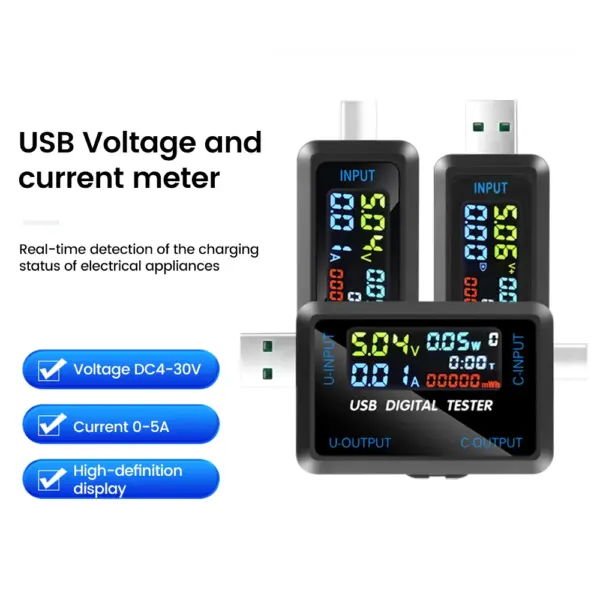 10 in 1 USB DC Digital Voltmeter Ammeter - Image 2