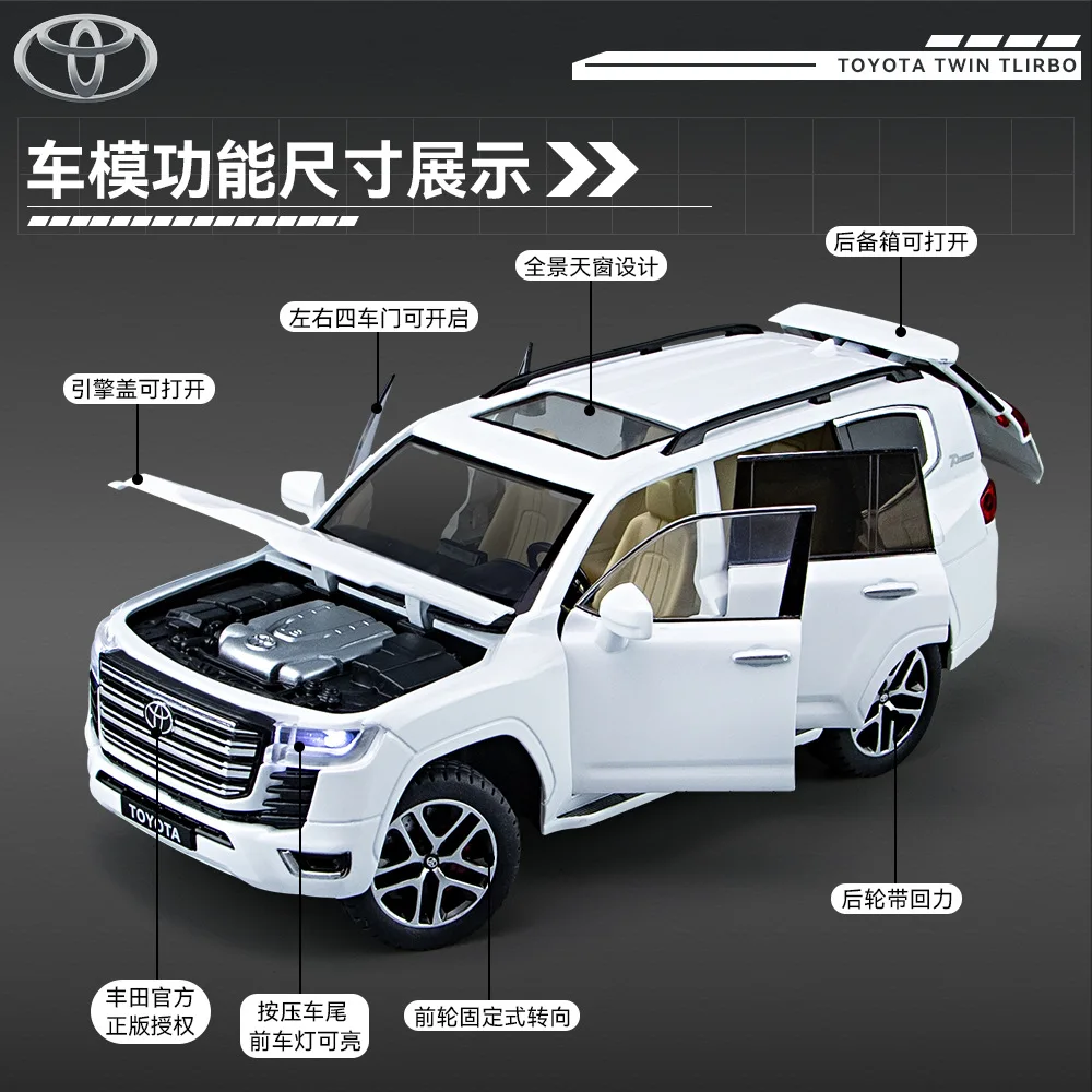 1:24 Scale White Toyota Land Cruiser Model 3 1:24 Scale White Toyota Land Cruiser Model - Image 3