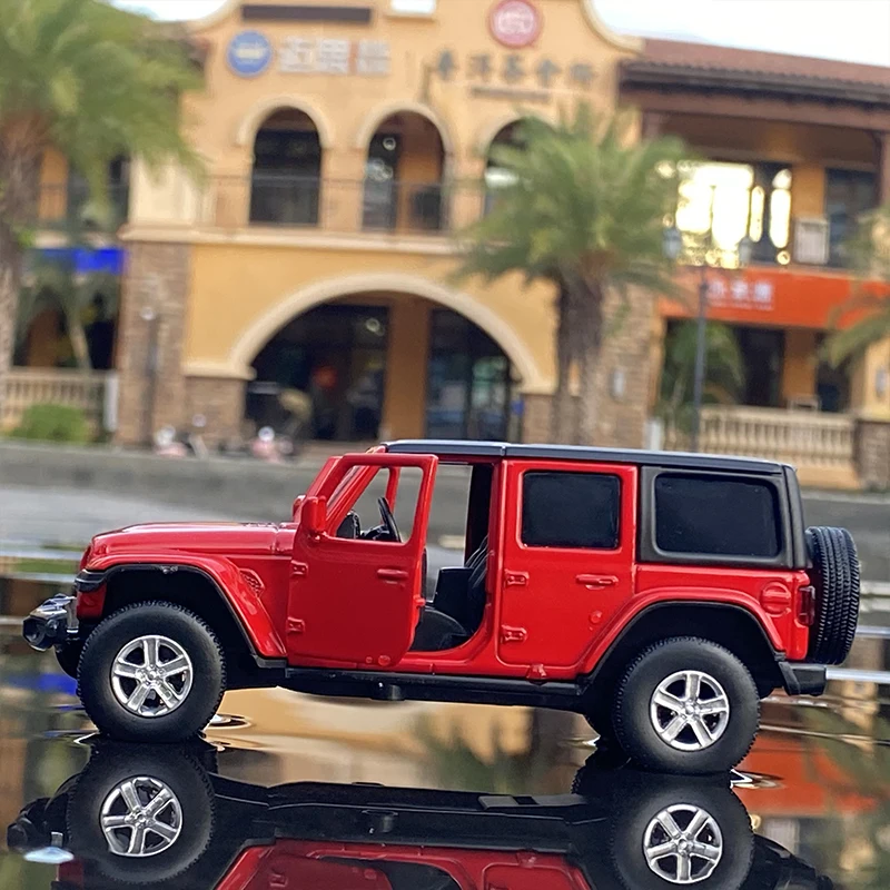 1/36 Red Jeep Wrangler Rubicon Diecast Model 6 1/36 Red Jeep Wrangler Rubicon Diecast Model - Image 6