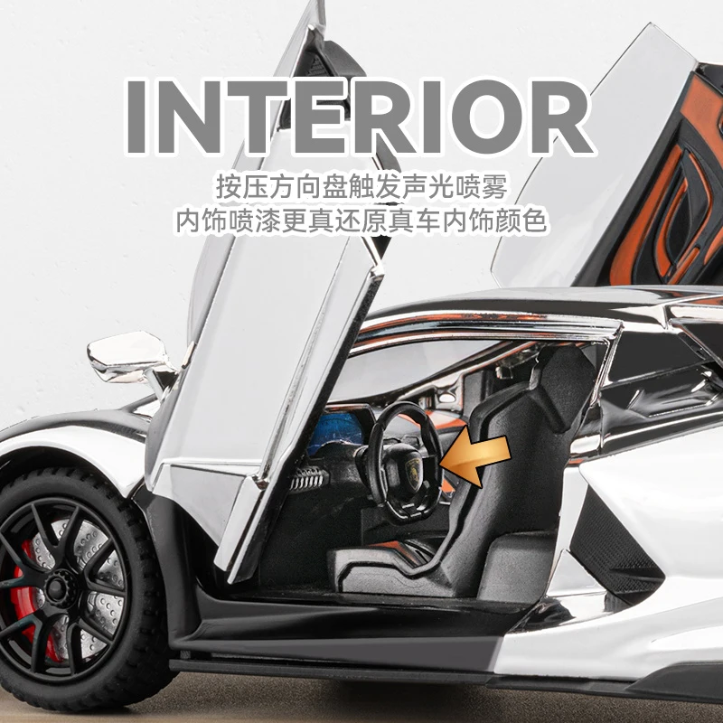 1:24 Alloy Lamborghini Revuelto Diecast Model 3 1:24 Alloy Lamborghini Revuelto Diecast Model - Image 3