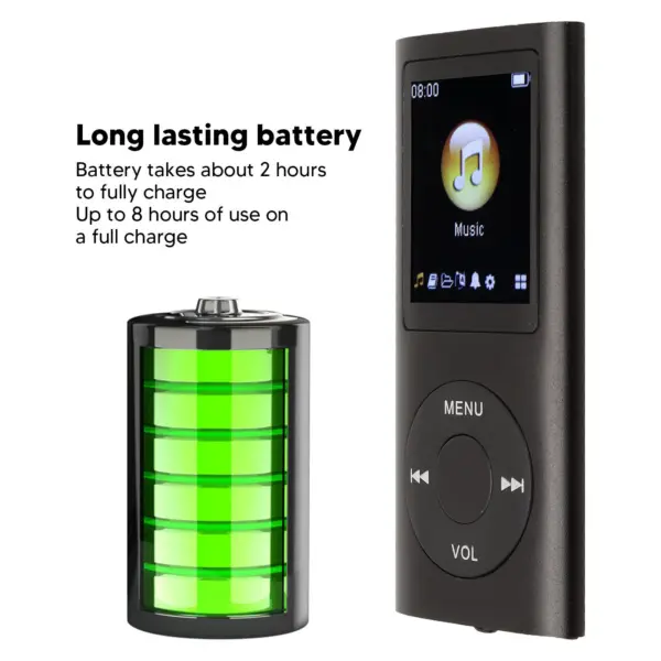 Blue Slim Portable MP3 Player with LCD Screen - Image 6