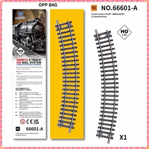 HO Scale Model Train Track with Curved Rails - Image 6