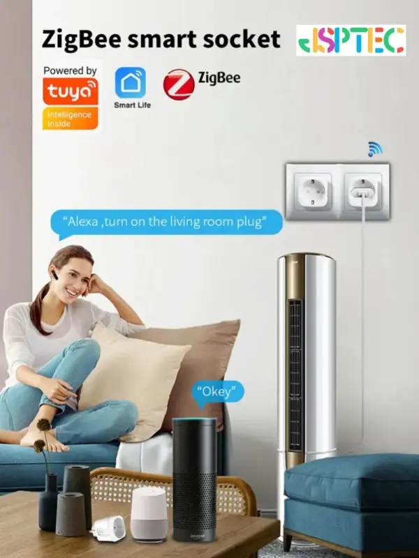 JSPTEC Tuya Zigbee Smart Plug EU 16A/20A - Image 2