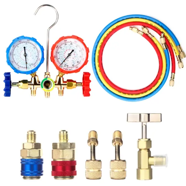 3 Way AC Manifold Gauge Set with Hose - Image 9