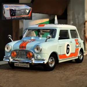 1:18 Morris Mini Cooper Police Car Model 20 Sb32e171f16464bf09b8cb3318ce60a2bF