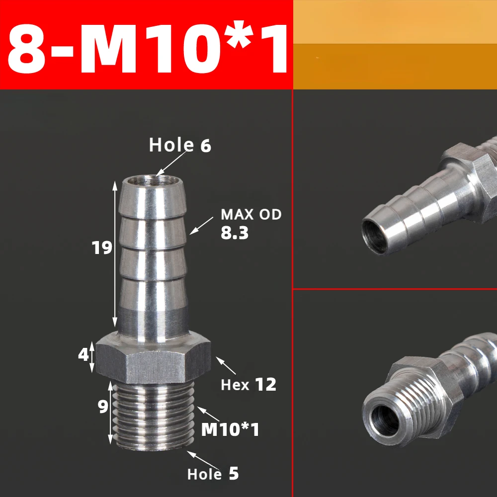 M3 to M16 Metric Hose Barb Fittings 20 M3 to M16 Metric Hose Barb Fittings - Image 20
