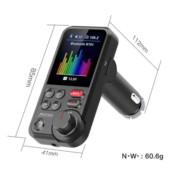 Bluetooth Car Adapter with TFT Display and Dual USB - Image 7