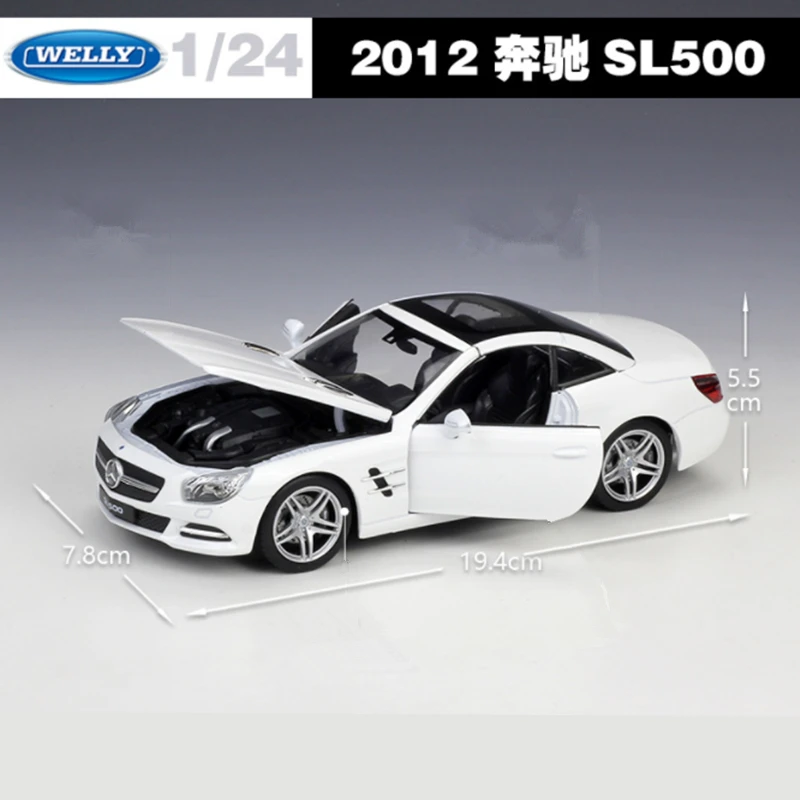 WELLY 1:24 Mercedes-Benz SL500 Red Diecast Model 4 WELLY 1:24 Mercedes-Benz SL500 Red Diecast Model - Image 4