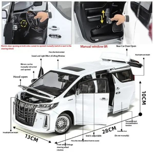 1/18 Scale Diecast Alphard MPV Model Car - Image 4
