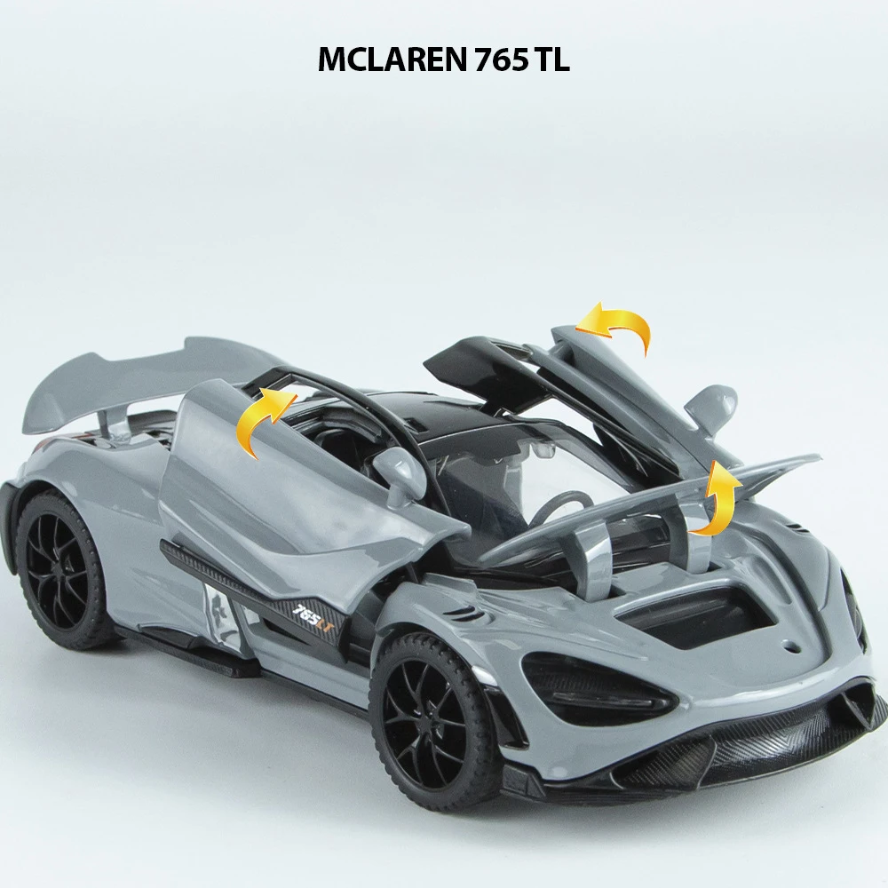 1:32 McLaren 765LT Diecast Model Car Gray 3 1:32 McLaren 765LT Diecast Model Car Gray - Image 3
