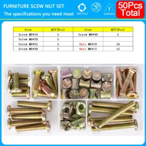 Hexagon Hex Furniture Screw Nut Set M6 Assortment 18 Sb7df7b15fee04e53b9dad619802aa5306