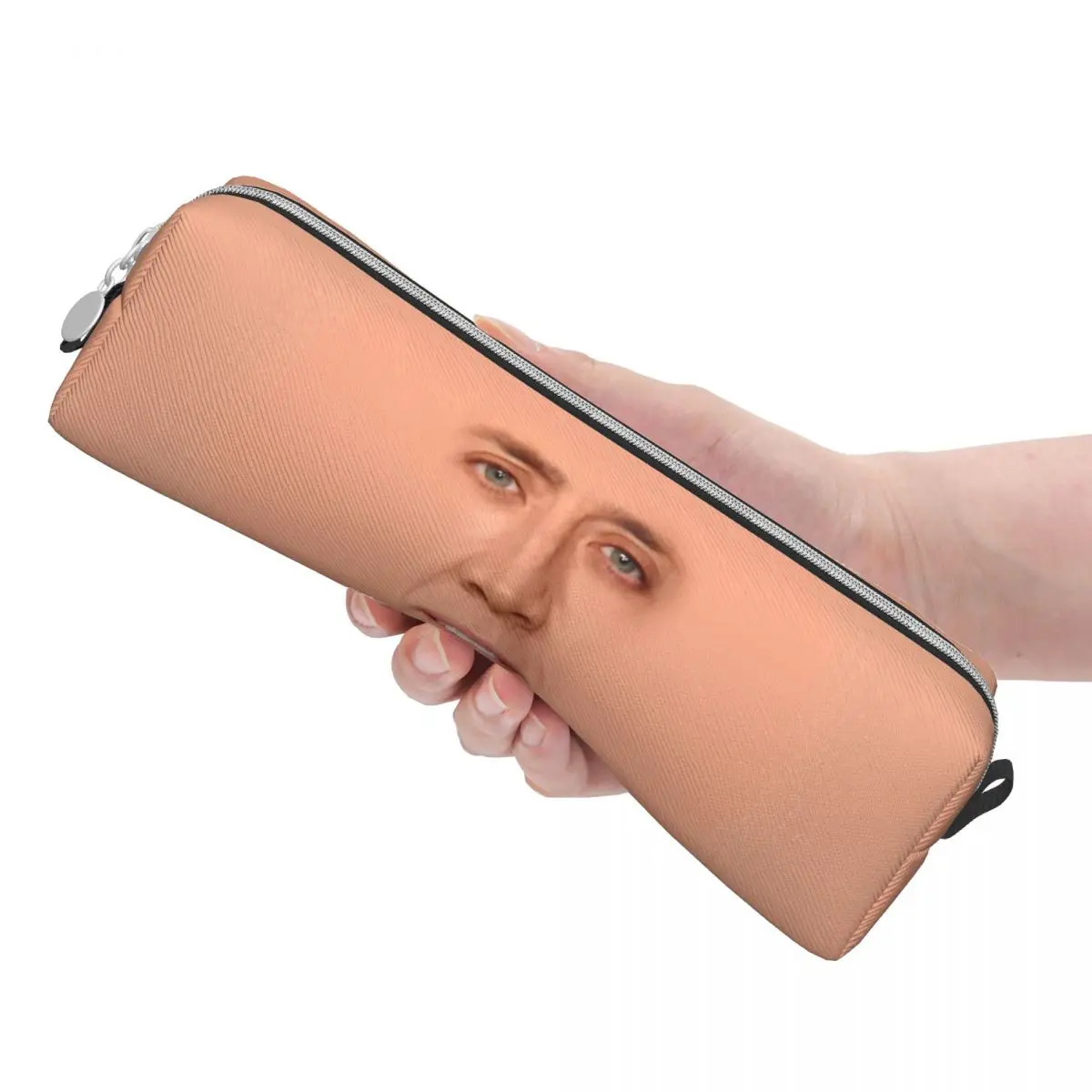 Nicolas Cage Face Pencil Case in Peach Color 3 Nicolas Cage Face Pencil Case in Peach Color - Image 3