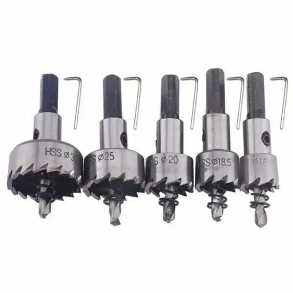 HSS Hole Saw Cutter Drill Bit Set 5 Sizes - Image 8