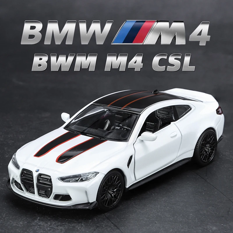 1:36 BMW M4 CSL and M3 E30 Alloy Car Model 2 1:36 BMW M4 CSL and M3 E30 Alloy Car Model - Image 2