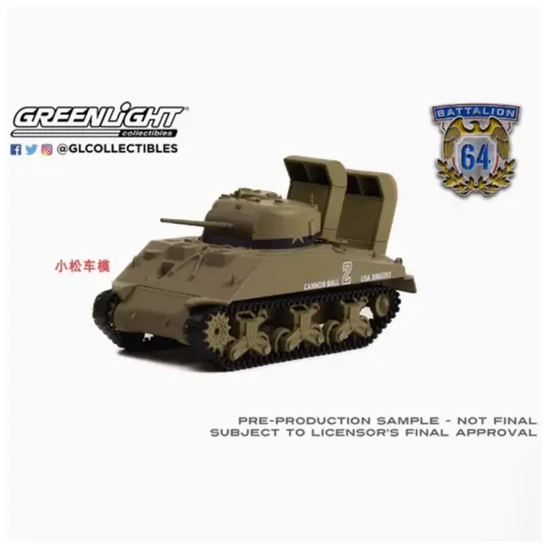 GreenLight 1:64 Scale M4 Sherman Tank Model - Image 2