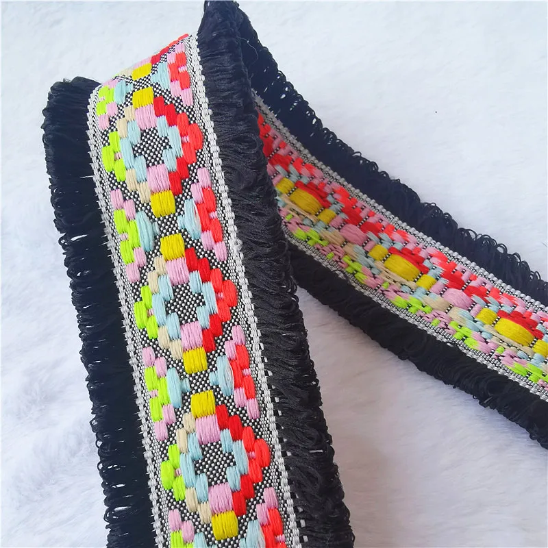 Colorful Jacquard Lace Ribbon 4.3cm x 2 Yards 7 Colorful Jacquard Lace Ribbon 4.3cm x 2 Yards - Image 7