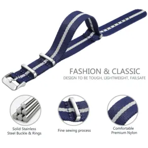 Navy Blue Nylon Watch Band for 20mm 22mm 9 Sc16dd3d46ec849a38c9999ebad921f99C 12