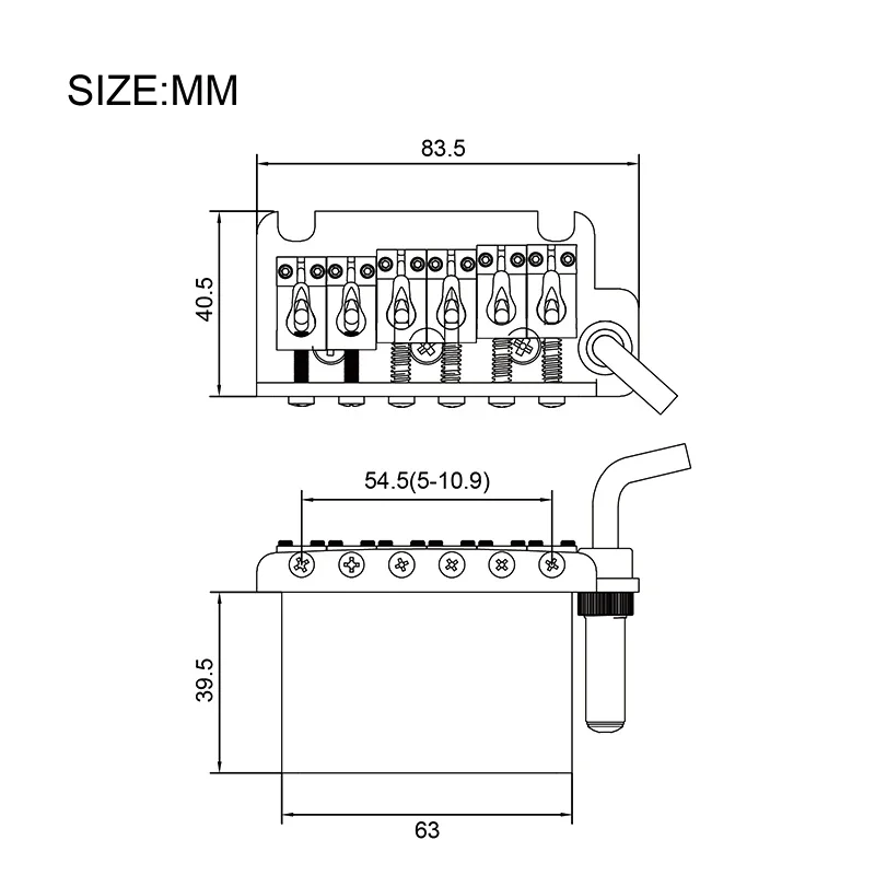 Guitar Tremolo Bridge with Chrome Finish 5 Guitar Tremolo Bridge with Chrome Finish - Image 5