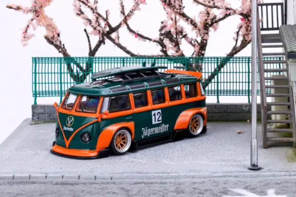 Die-Cast RWB T1 Vintage Bus Model in Yellow - Image 7