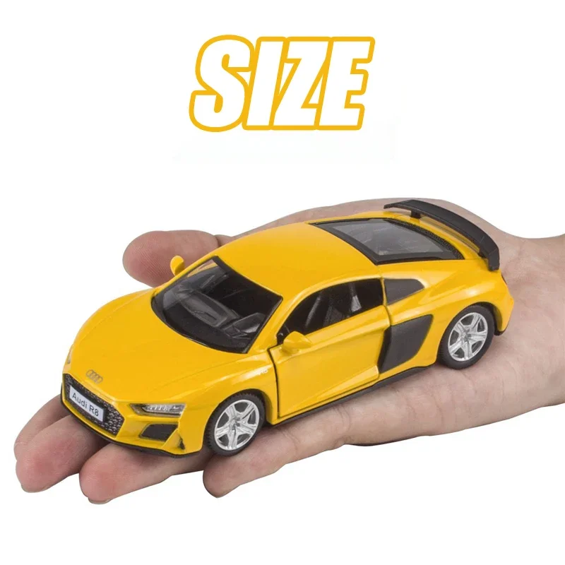 1:36 Scale Yellow Audi R8 Diecast Model 3 1:36 Scale Yellow Audi R8 Diecast Model - Image 3