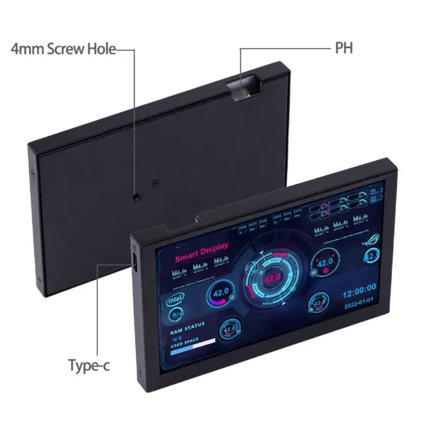 5 Inch USB Type-C IPS LCD Monitor 800x480 - Image 2