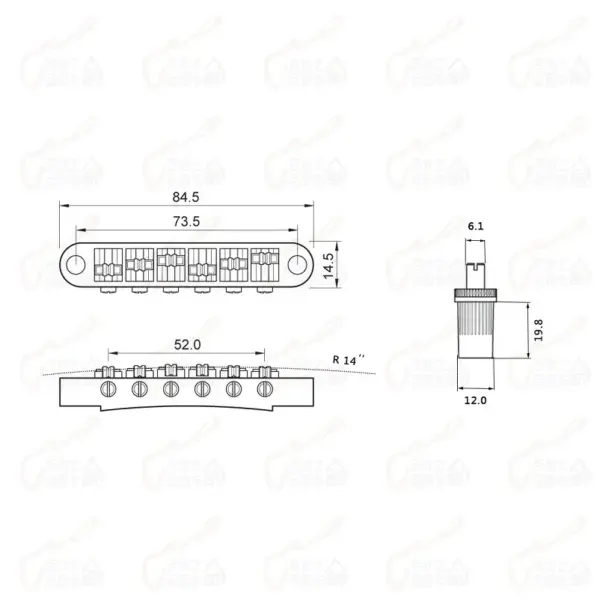 Roller Saddle Tune-O-Matic Guitar Bridge Set - Image 6