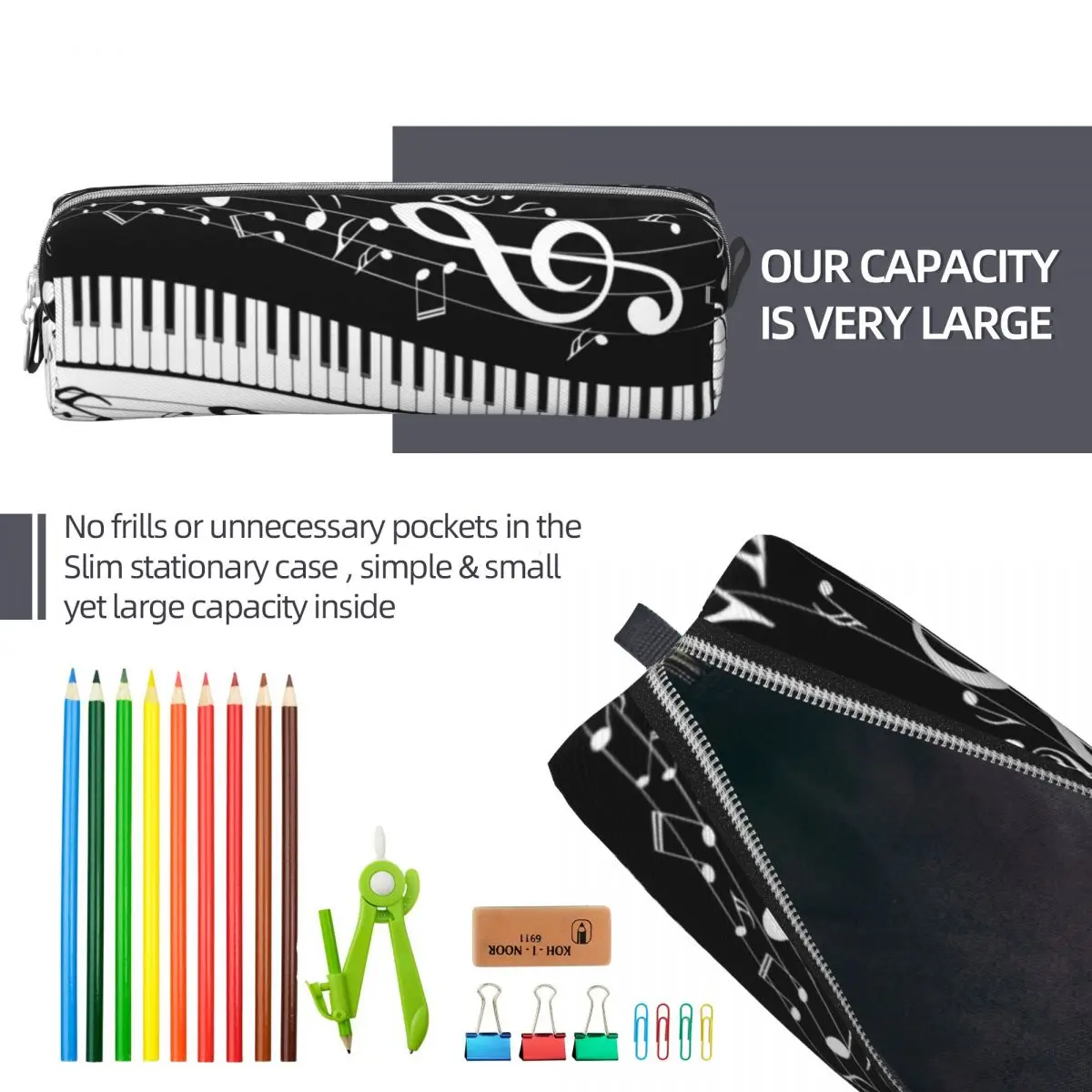 Piano Keyboard Design Pencil Case for Musicians 6 Piano Keyboard Design Pencil Case for Musicians - Image 6