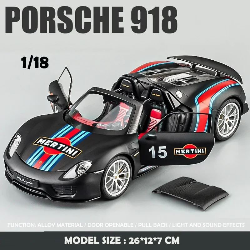 Porsche 918 Martini 1:18 Scale Diecast Model 7 Porsche 918 Martini 1:18 Scale Diecast Model - Image 7