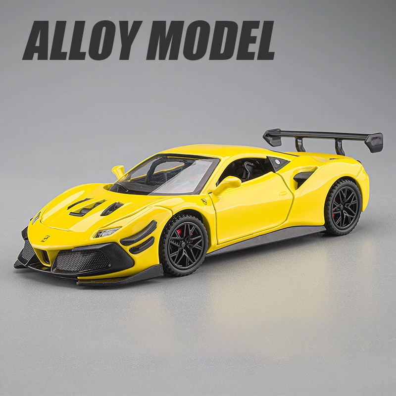 1:32 Scale Black Ferrari 488 Die-Cast Model 7 1:32 Scale Black Ferrari 488 Die-Cast Model - Image 7