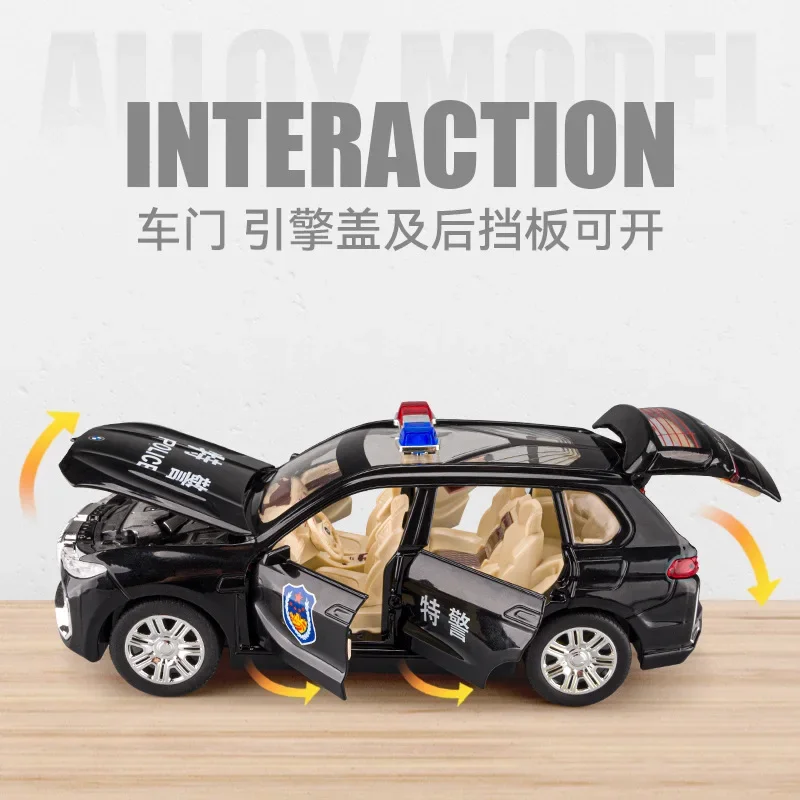 1:24 BMW X7 Police Car Diecast Model 3 1:24 BMW X7 Police Car Diecast Model - Image 3