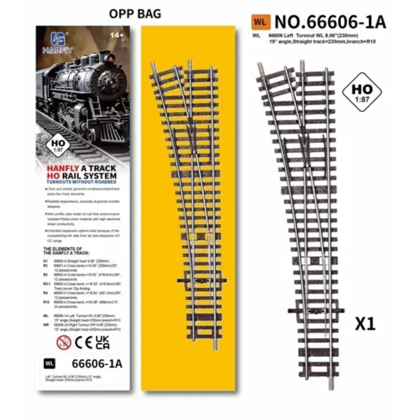 HO Scale Model Train Track with Curved Rails - Image 7