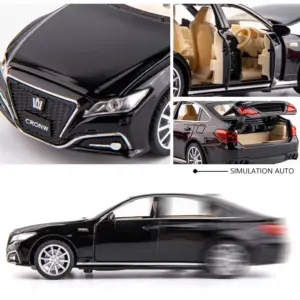 1:32 Black Toyota Crown Diecast Model Car 13 Sce096fe2caaa4c12bf02e535181202ebw