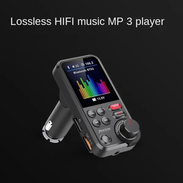 Bluetooth Car Adapter with TFT Display and Dual USB - Image 2