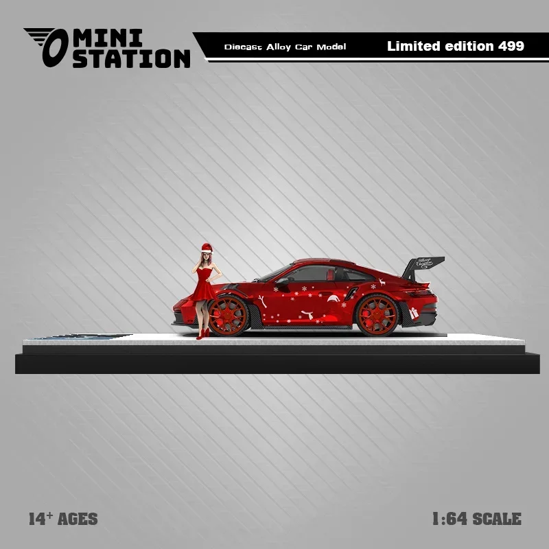 Mini Station 1:64 Christmas Metallic Red Car 4 Mini Station 1:64 Christmas Metallic Red Car - Image 4