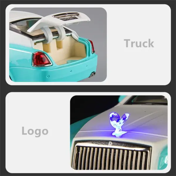 1:32 Scale Turquoise Rolls Royce Wraith Model - Image 6