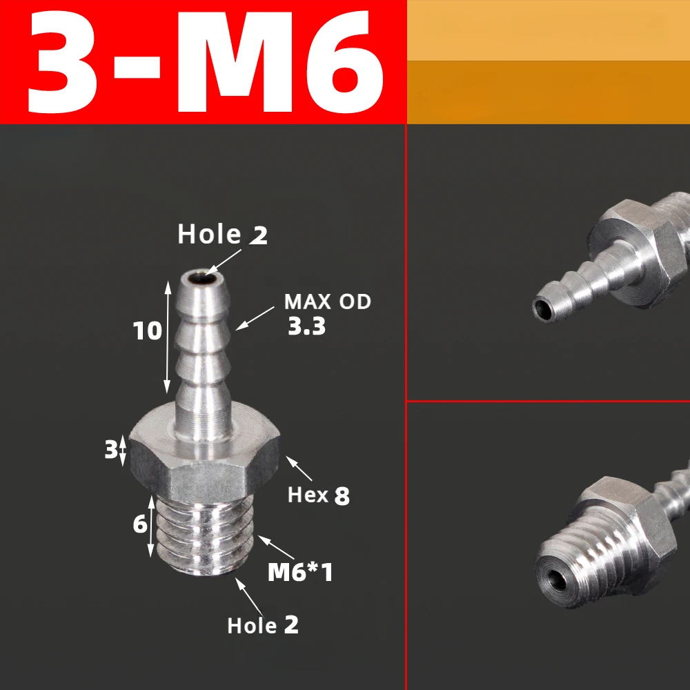M3 to M16 Metric Hose Barb Fittings 29 M3 to M16 Metric Hose Barb Fittings - Image 29