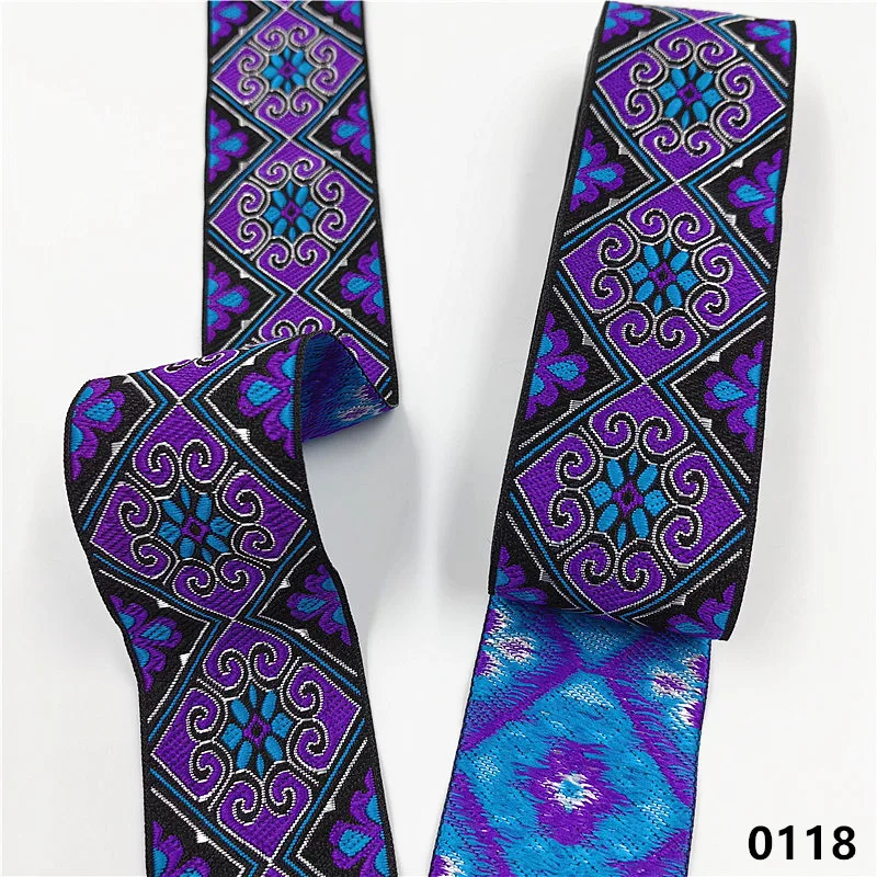 Vibrant 5cm Jacquard Ribbons - 7 Meters 10 Vibrant 5cm Jacquard Ribbons - 7 Meters - Image 10