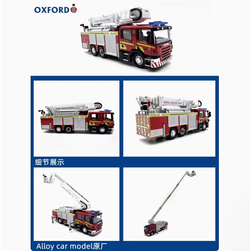 OXFORD 1:76 Scale Red Ladder Fire Truck 4 OXFORD 1:76 Scale Red Ladder Fire Truck - Image 4