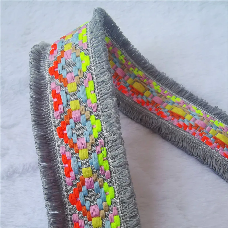 Colorful Jacquard Lace Ribbon 4.3cm x 2 Yards 9 Colorful Jacquard Lace Ribbon 4.3cm x 2 Yards - Image 9