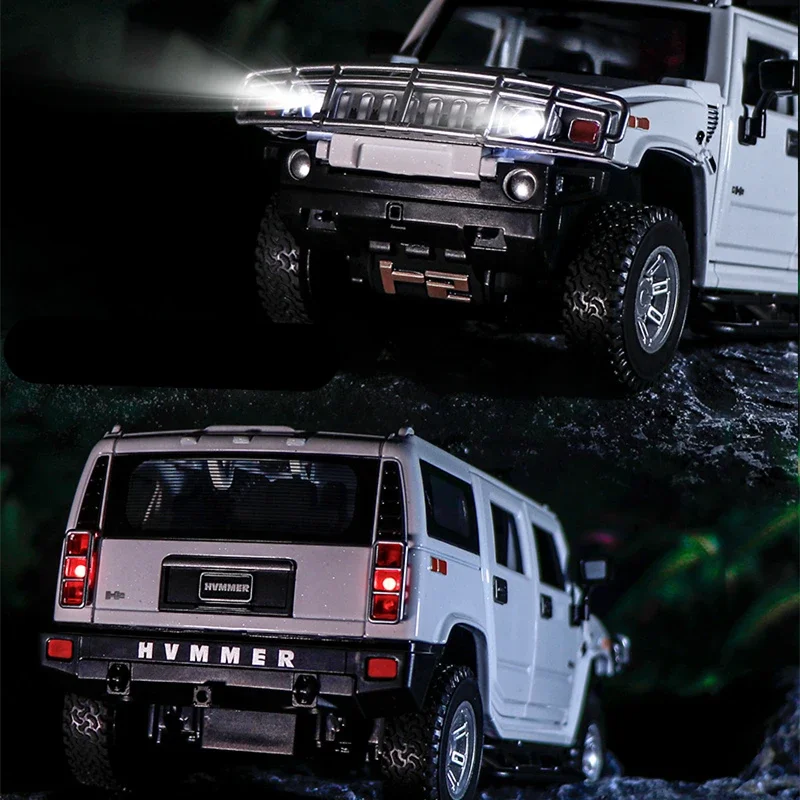 1:24 Diecast Hummer H2 Alloy Model Yellow 6 1:24 Diecast Hummer H2 Alloy Model Yellow - Image 6
