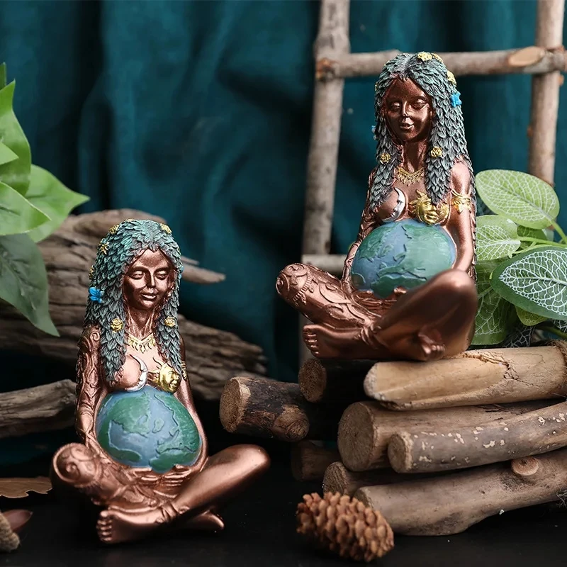 Gaia Goddess Statue - Decorative Resin Figure 2 Gaia Goddess Statue - Decorative Resin Figure - Image 2