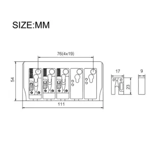 Vintage 5-String Locked Saddle Bass Bridge 12 Sd7cb2b78122341c8aab0c4ae0748b689i
