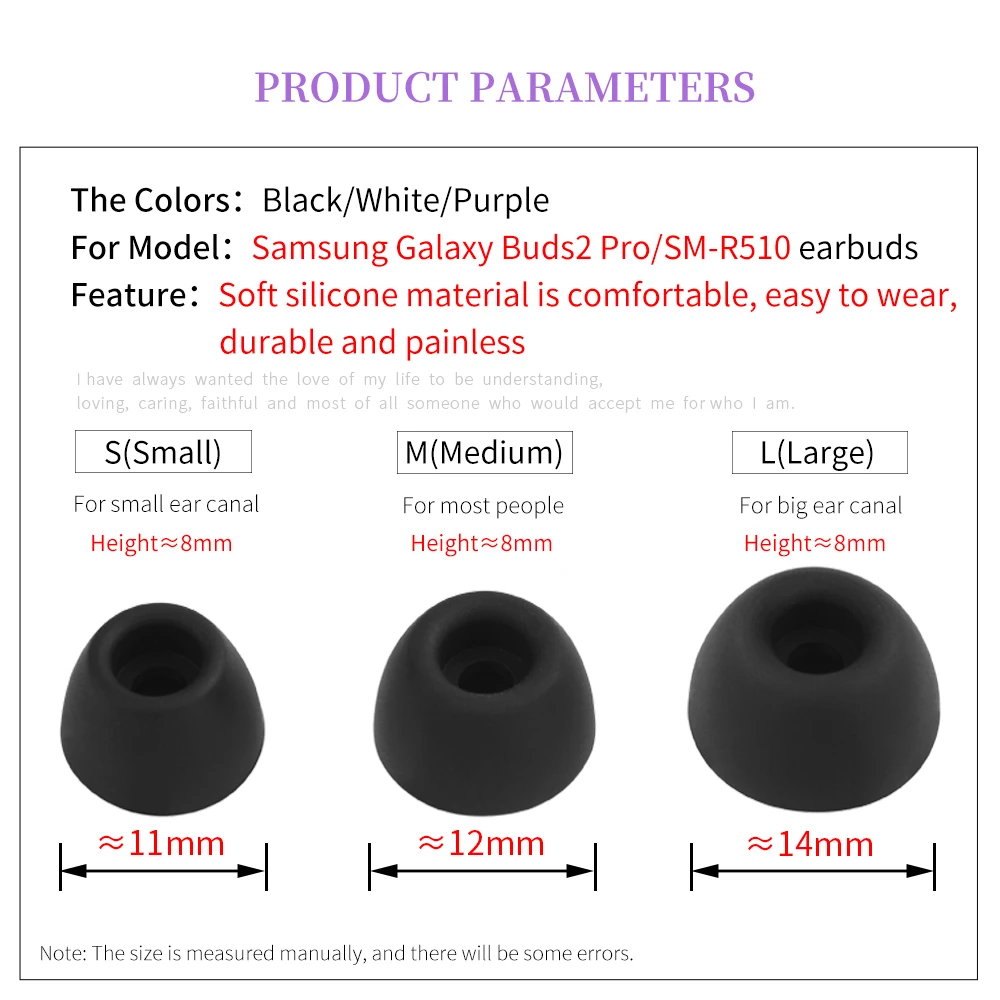Quality Silicone Ear Tips for Galaxy Buds2 Pro 3 Quality Silicone Ear Tips for Galaxy Buds2 Pro - Image 3