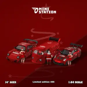 Mini Station 1:64 Christmas Metallic Red Van 5 Sdc06c8eff86f4288bc3142b63c7df467a