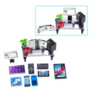 Miniature Office Workspace Building Block Set