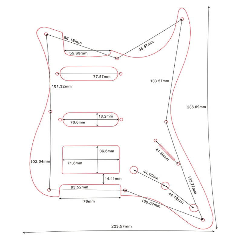 57 Year Stratocaster Pickguard with Humbucker 6 57 Year Stratocaster Pickguard with Humbucker - Image 6