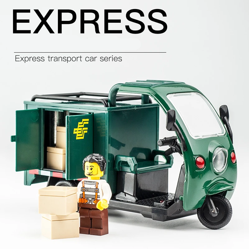 1/24 Diecast Green City Post Tricycle Model 3 1/24 Diecast Green City Post Tricycle Model - Image 3